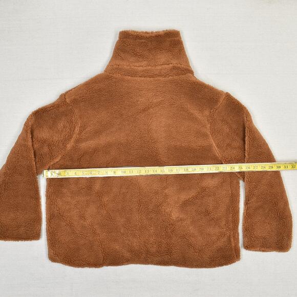 NEW Gap Women Double Breasted Coat Jacket Polyester Orange Size L Sherpa Pockets - Picture 4 of 8